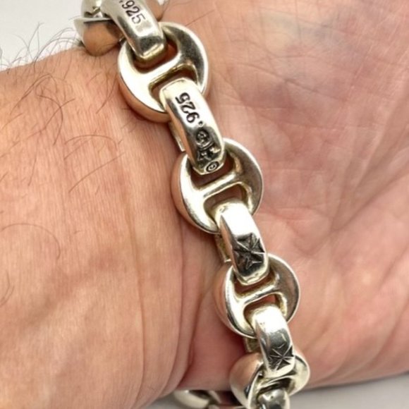 Gaboratory Vintage Silver Single Dog Biker Heavy BRACELET 99g - Picture 10 of 11